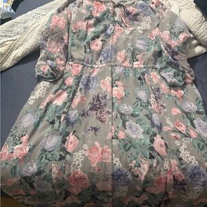 Torrid Floral Kids Dress - Pink, Gray, and Green NWT.  Maxi dress